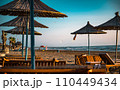 Spille beach during sunset in Albania  110449434