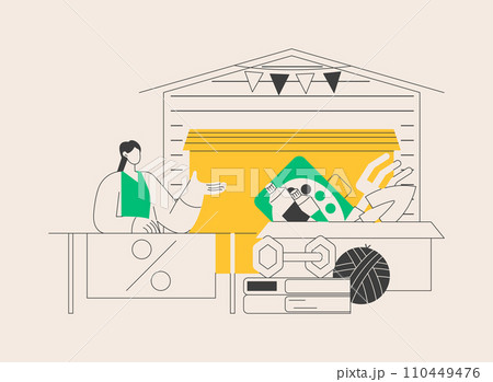 Garage sale abstract concept vector illustration. 110449476