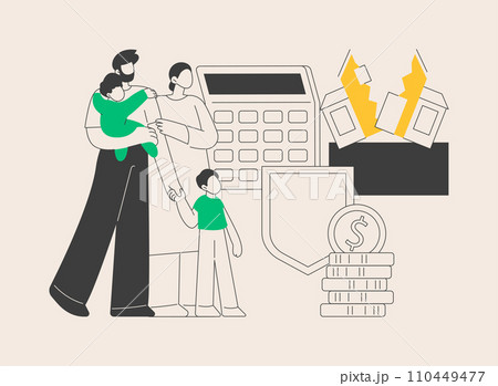 Anti-crisis family budget abstract concept vector illustration. 110449477
