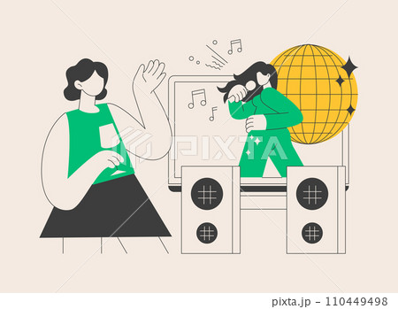 Virtual concert abstract concept vector illustration. Virtual concert abstract concept vector illustration. 110449498