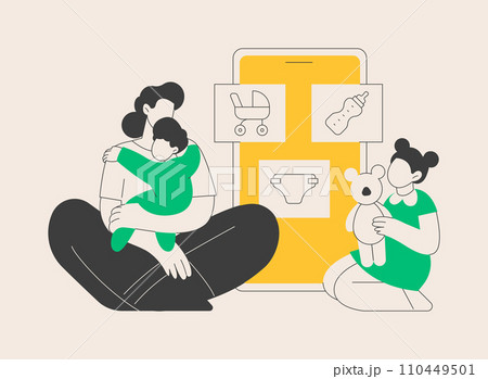 Babysitting services abstract concept vector illustration. 110449501