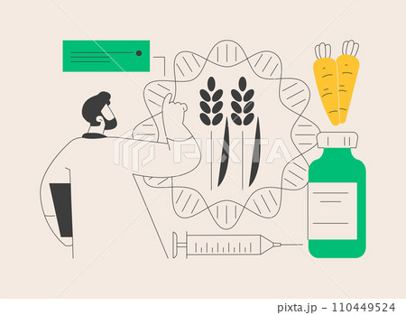 Genetically modified foods abstract concept vector illustration. Genetically modified foods abstract concept vector illustration. 110449524