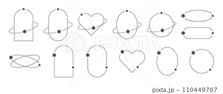 Aesthetic frames with y2k elements and aura. Borders with decorations with flowers. Collection of vector isolated illustrations on a white background. Aesthetic frames with y2k elements and aura. Borders with decorations with flowers. Collection of vector isolated illustrations on a white background. 110449707