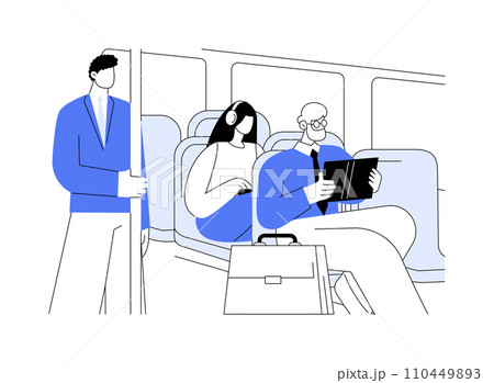 Going to work by bus abstract concept vector illustration. 110449893