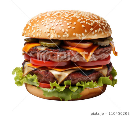 depicts a delicious hamburgerのイラスト素材 [110450202] - PIXTA