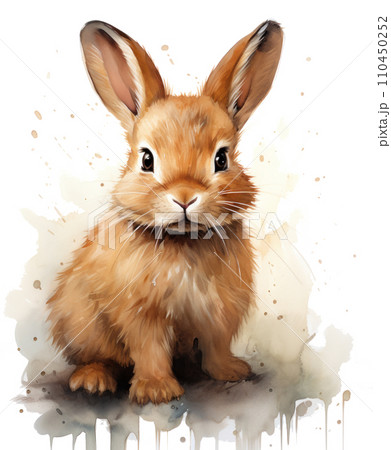 little baby bunny watercolor print print 110450252