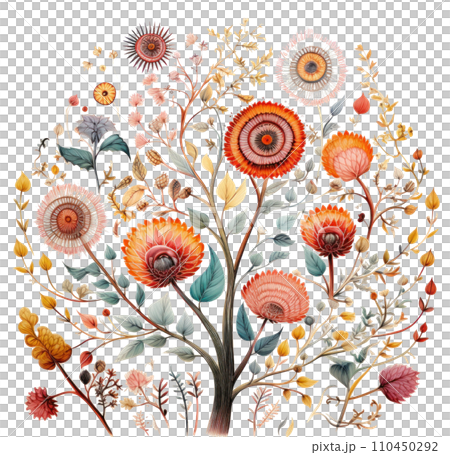 the round bouquet of flowers has floral ornaments on it, the round bouquet of flowers has floral ornaments on it, 110450292