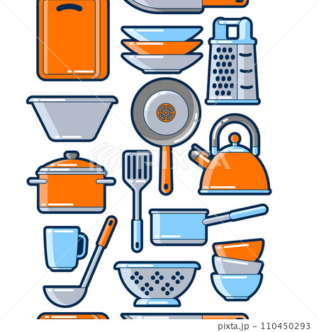 Pattern with kitchen utensils. Cooking tools for restaurant. Pattern with kitchen utensils. Cooking tools for restaurant. 110450293