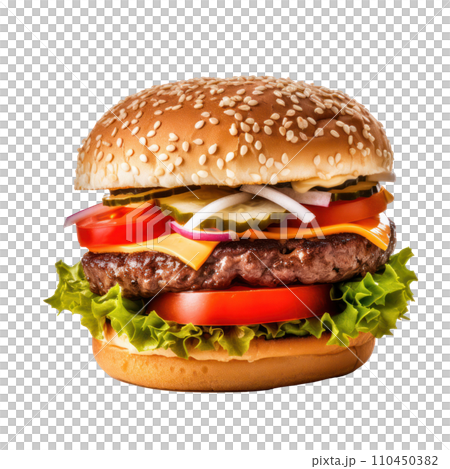 hot tasty beef burger isolated hot tasty beef burger isolated 110450382