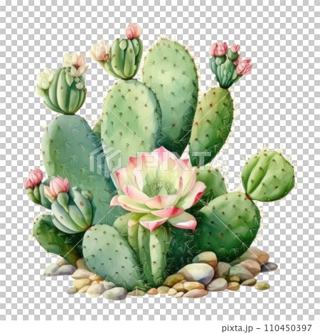 a watercolor painting of cactus a watercolor painting of cactus 110450397