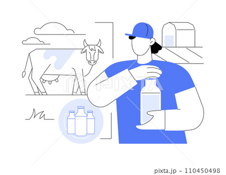 Fresh milk production isolated cartoon vector illustrations. 110450498