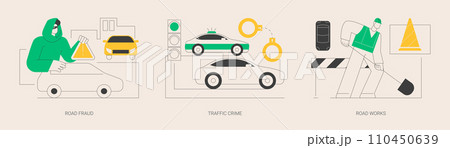 Road safety abstract concept vector illustrations. 110450639