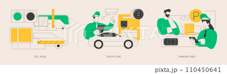 Driving rules violation abstract concept vector illustrations. 110450641