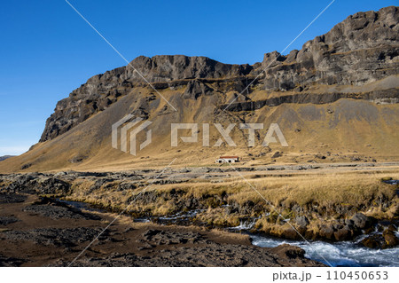 Cascade waterfall Fossalar, Iceland 110450653
