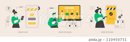 Online store purchase abstract concept vector illustrations. 110450731