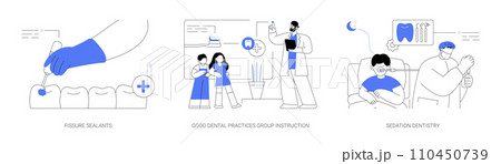 Pediatric dentistry abstract concept vector illustrations. 110450739