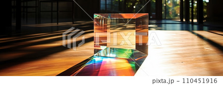 Glass prisms in the rays of the sun 110451916