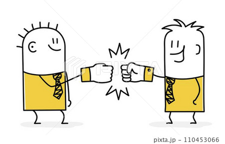 Businessmen making fist bump. 110453066