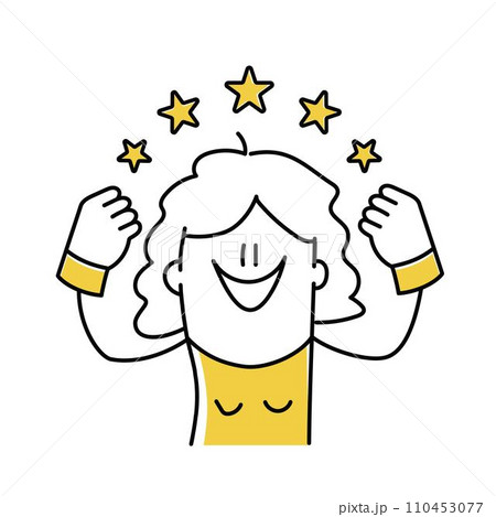 Stick figure giving a positive ratingのイラスト素材 [110453077] - PIXTA