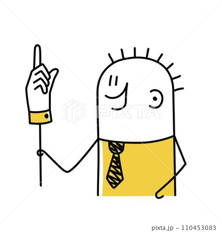 Stickman with finger up. 110453083