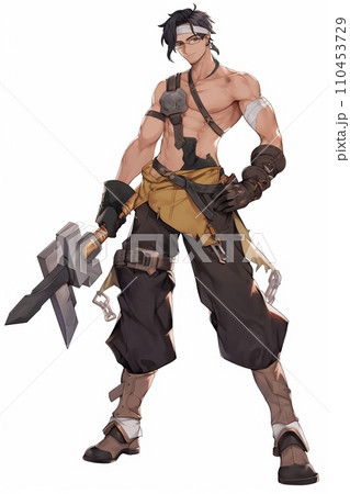 男キャラ全身立ち絵イラストのイラスト素材 [110453729] - PIXTA