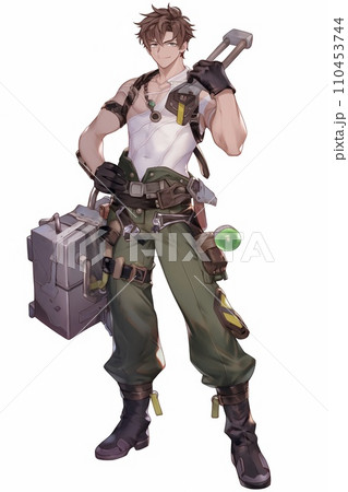 男キャラ全身立ち絵イラスト 110453744