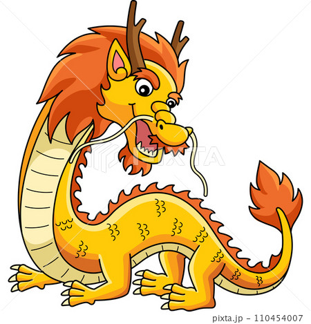 Year of the Dragon Standing Dragon Cartoon Clipart 110454007