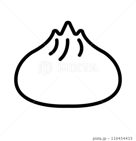 シンプルな肉まんのアイコン。ベクター。 シンプルな肉まんのアイコン。ベクター。 110454415