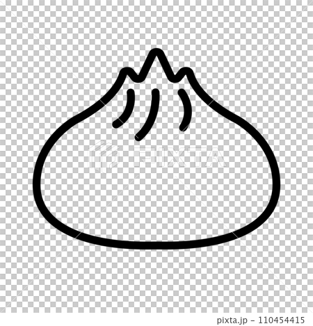シンプルな肉まんのアイコン。ベクター。 シンプルな肉まんのアイコン。ベクター。 110454415
