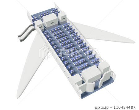 飛行機の脱出シュートの3Dイラスト 110454487