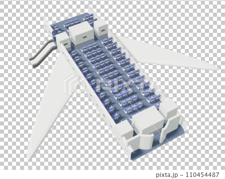 飛行機の脱出シュートの3Dイラスト 110454487