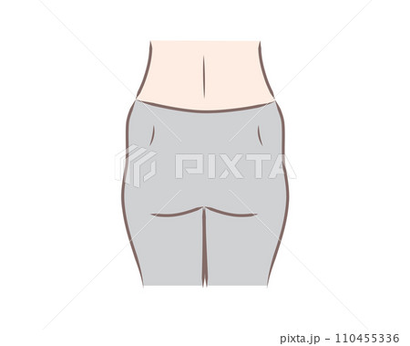 太いお尻・ピーマン尻の女性の下半身のイラスト 110455336