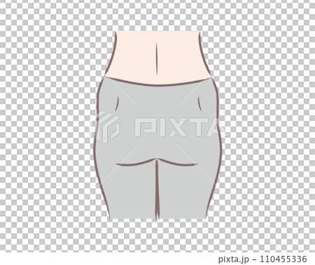 太いお尻・ピーマン尻の女性の下半身のイラスト 110455336