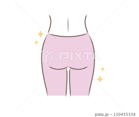 引き締まったスリムで丸い女性のお尻のイラスト 110455338