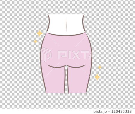 引き締まったスリムで丸い女性のお尻のイラスト 110455338