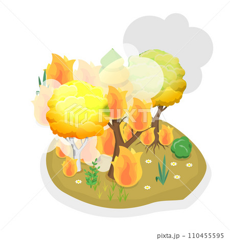 3D Isometric Flat Vector Illustration of Climate Change. Item 6 110455595