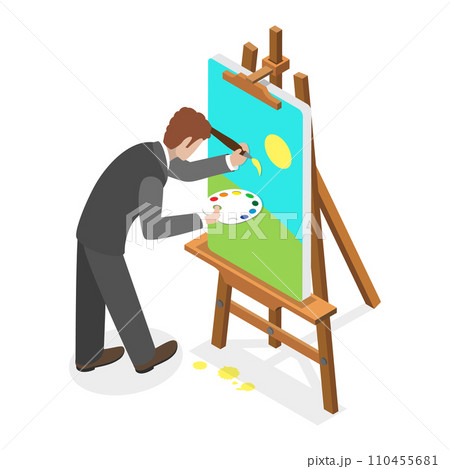 3D Isometric Flat Vector Set of People Hobbies. Item 8 110455681