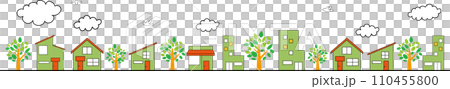 街並みの背景イラスト(緑) 街並みの背景イラスト(緑) 110455800