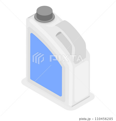 3D Isometric Flat Vector Icon of Detergent Product Plastic Bottles Set. Item 1 110456285