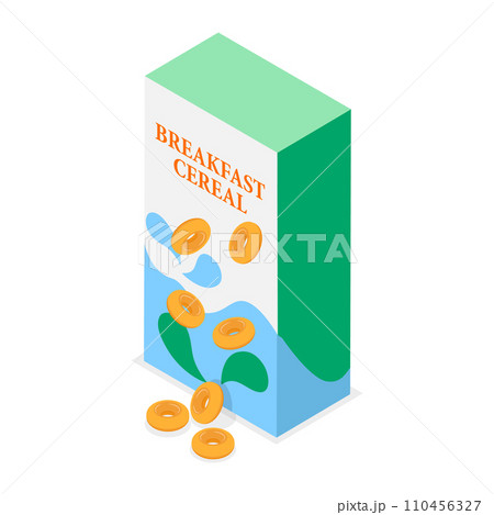 3D Isometric Flat Vector Set of Breakfast Cereals. Item 2 3D Isometric Flat Vector Set of Breakfast Cereals. Item 2 110456327