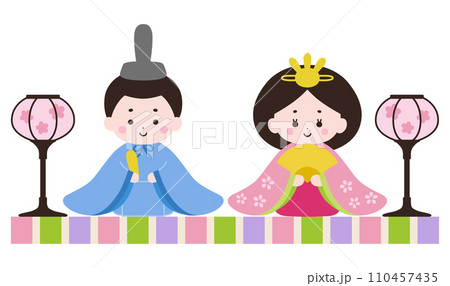 かわいいひな祭りのイラスト かわいいひな祭りのイラスト 110457435