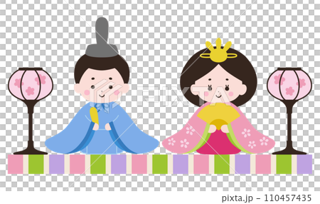 かわいいひな祭りのイラスト かわいいひな祭りのイラスト 110457435