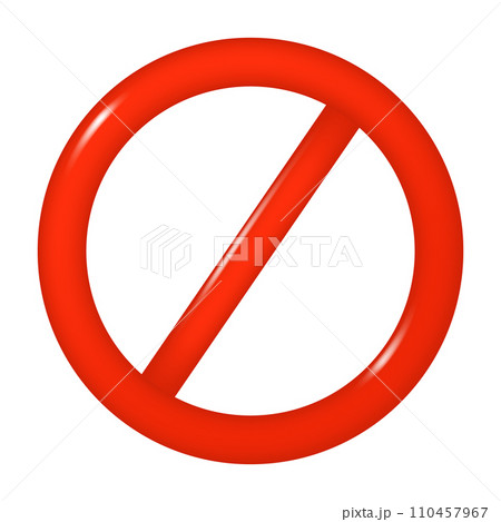 Red Forbidden Sign isolated on Transparent Background. 3d icon. Vector illustration 110457967