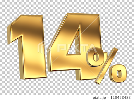 Discount creative composition. 3d Golden sale symbol with decorative objects 110458488