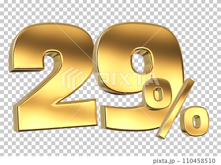 Discount creative composition. 3d Golden sale symbol with decorative objects Discount creative composition. 3d Golden sale symbol with decorative objects 110458510