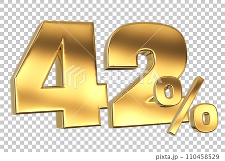 Discount creative composition. 3d Golden sale symbol with decorative objects Discount creative composition. 3d Golden sale symbol with decorative objects 110458529