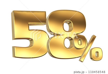 Discount creative composition. 3d Golden sale symbol with decorative objects 110458548