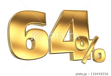 Discount creative composition. 3d Golden sale symbol with decorative objects 110458558