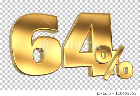 Discount creative composition. 3d Golden sale symbol with decorative objects 110458558