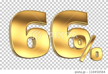 Discount creative composition. 3d Golden sale symbol with decorative objects 110458564
